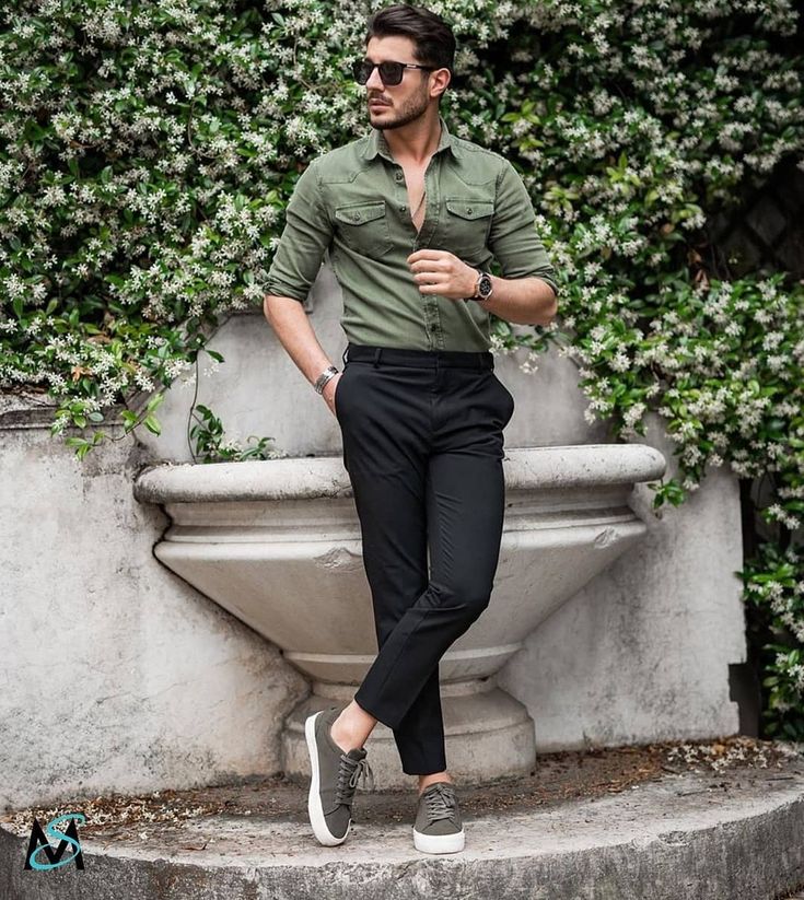 Man in slacks and a button-up shirt